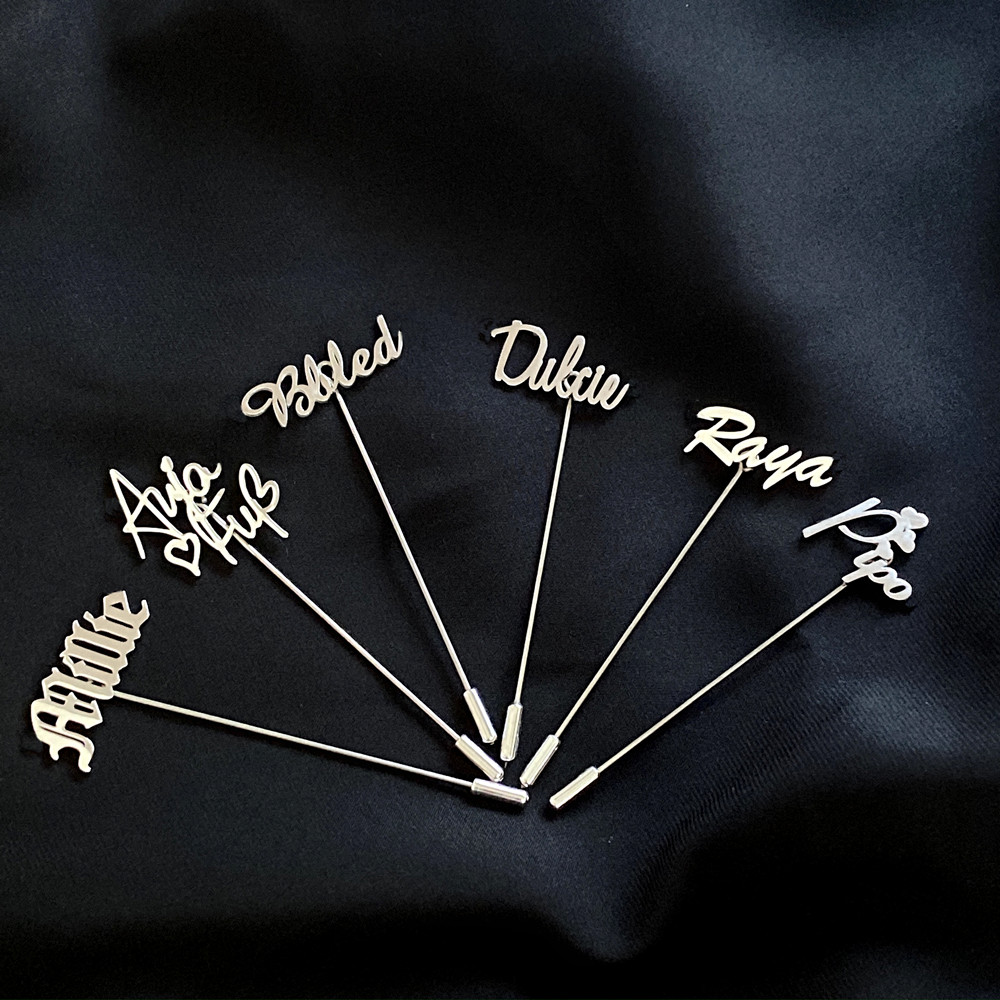 Men Accessories Kit - Personalized Men Lapel Pin Custom Name