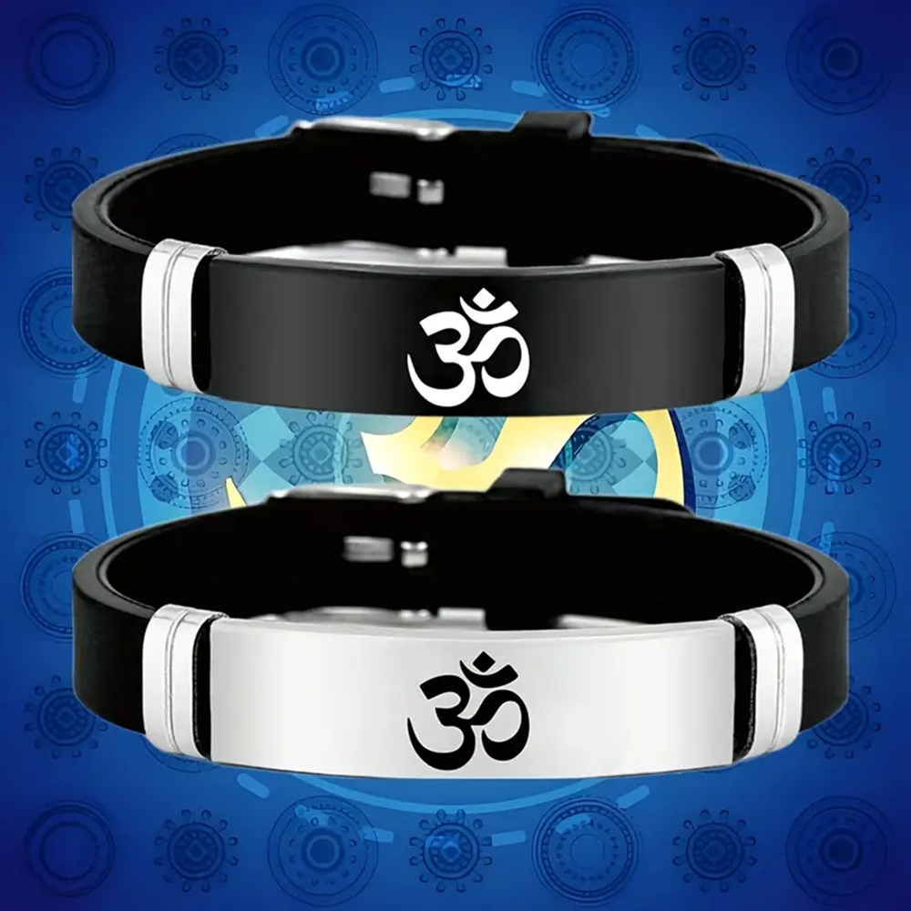 Men Accessories India - Stainless Steel Indian Sanskrit OM Bracelets
