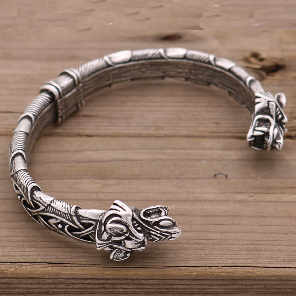 Men Accessories India - Viking Wolf Bangles Indian Jewelry Viking