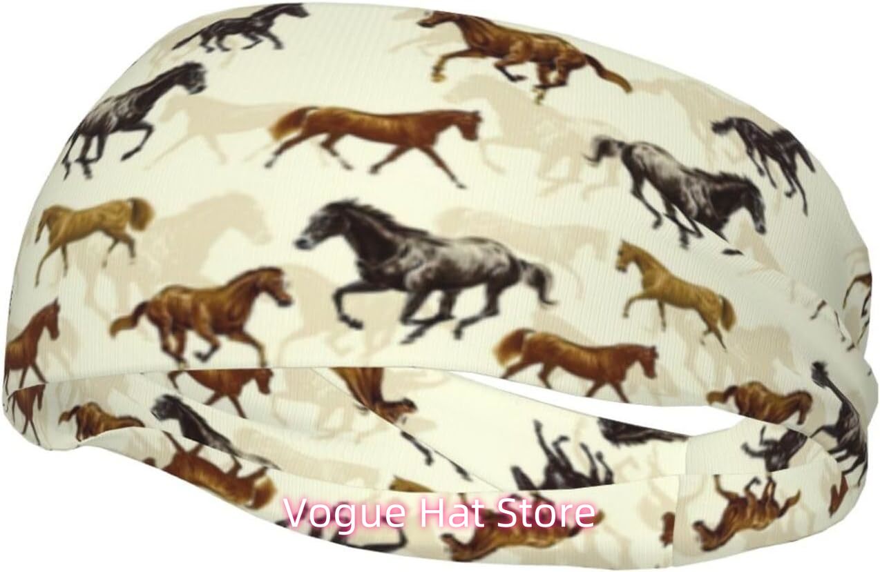 Men'S Yoga Accessories - Cool Horse Sweatbands Sports Headband,Breathable Sport