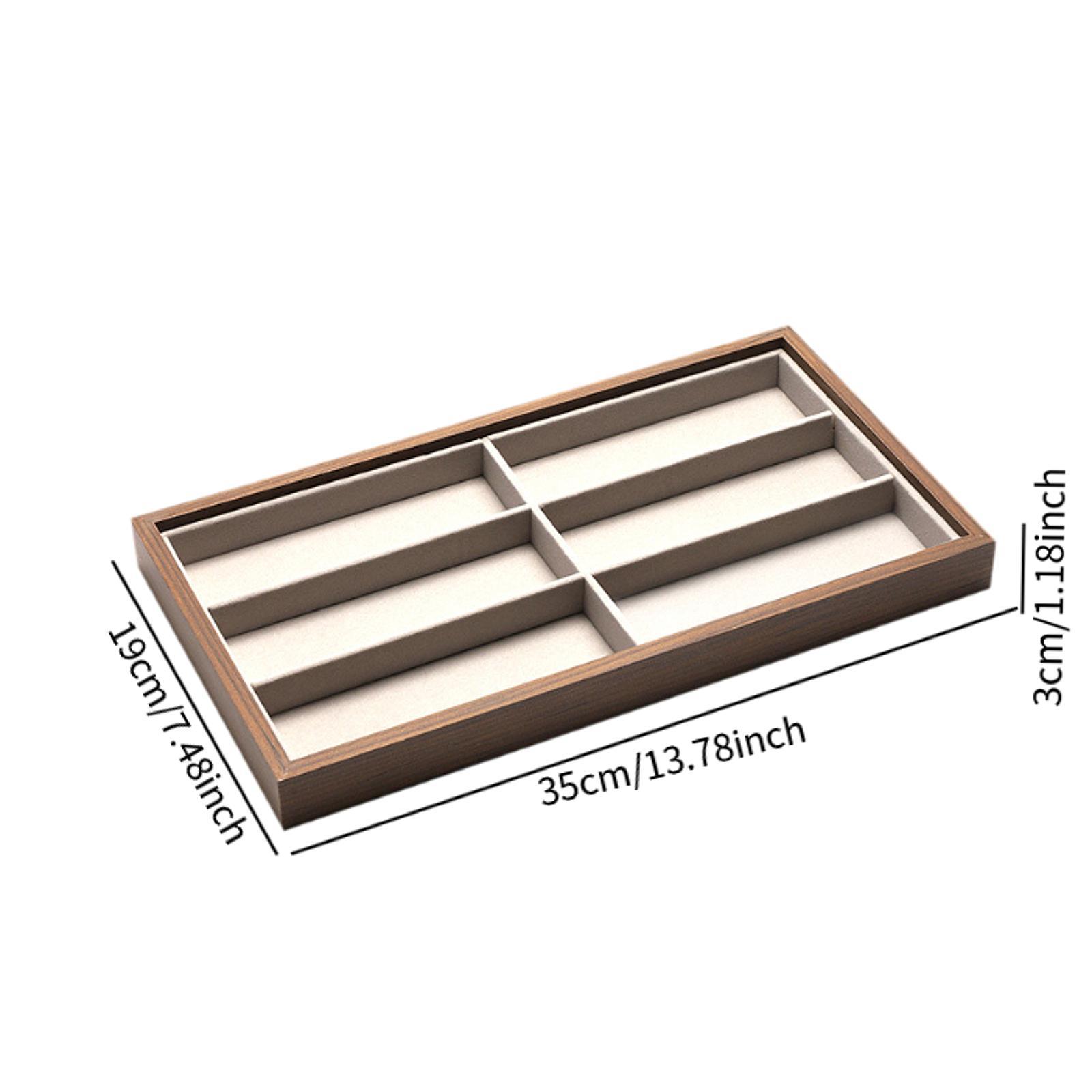 Men'S Accessories Organizer Tray - Eyeglasses Storage Tray 6 Slot Walnut