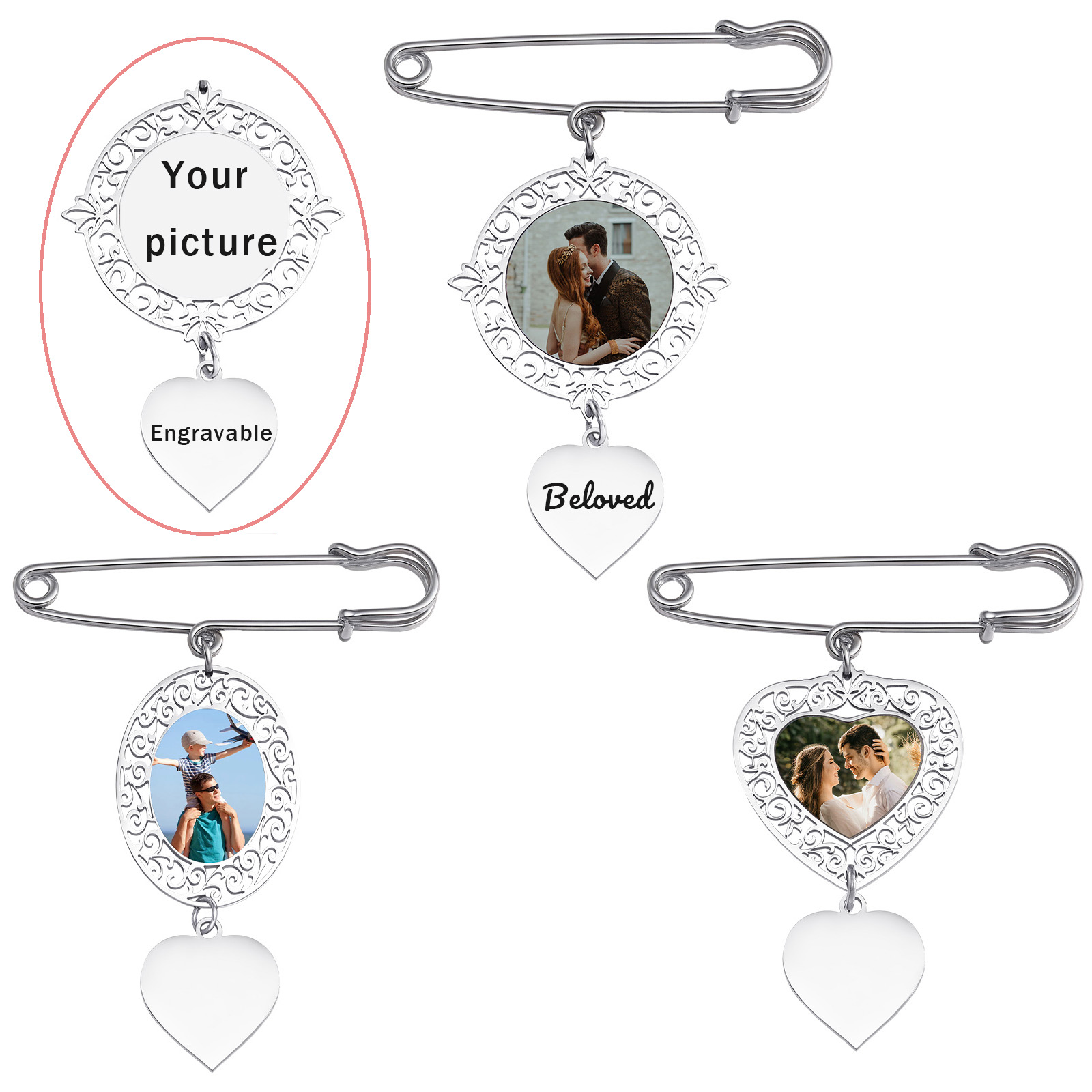 Men Accessories Bag - Custom Picture Badge Brooches Pin DIY