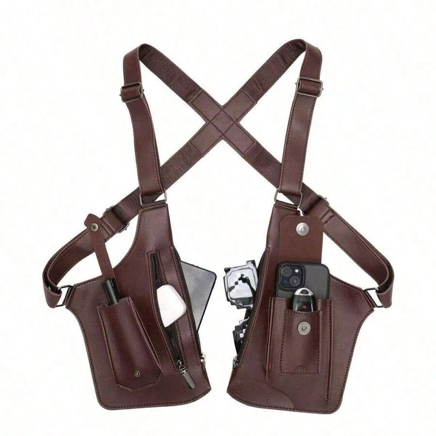Men Accessories Bag - Leather Shoulder Armor Hidden Underarm Strap