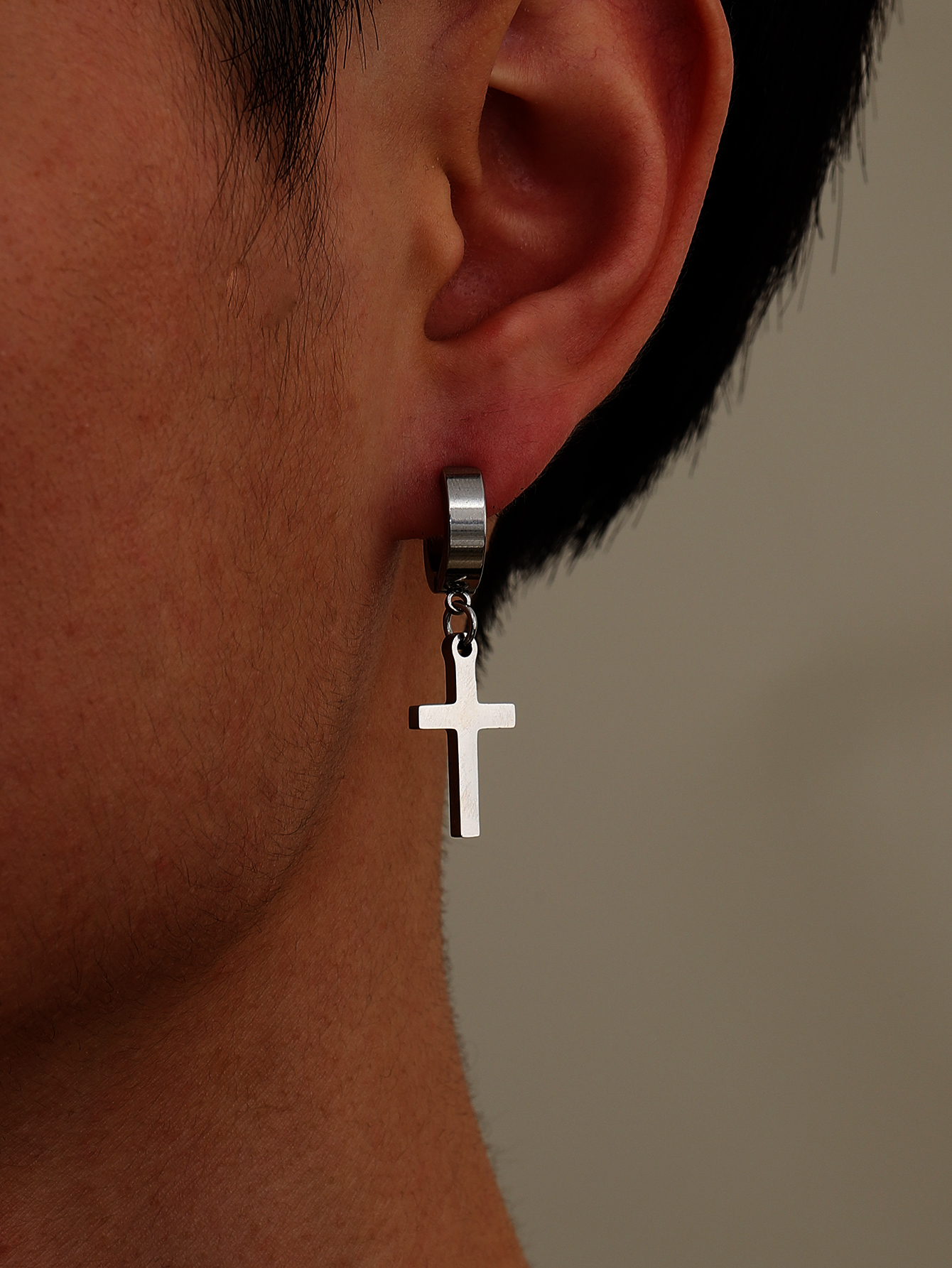 Men'S Accessories Instagram - Fashion trend personality cross pendant ear