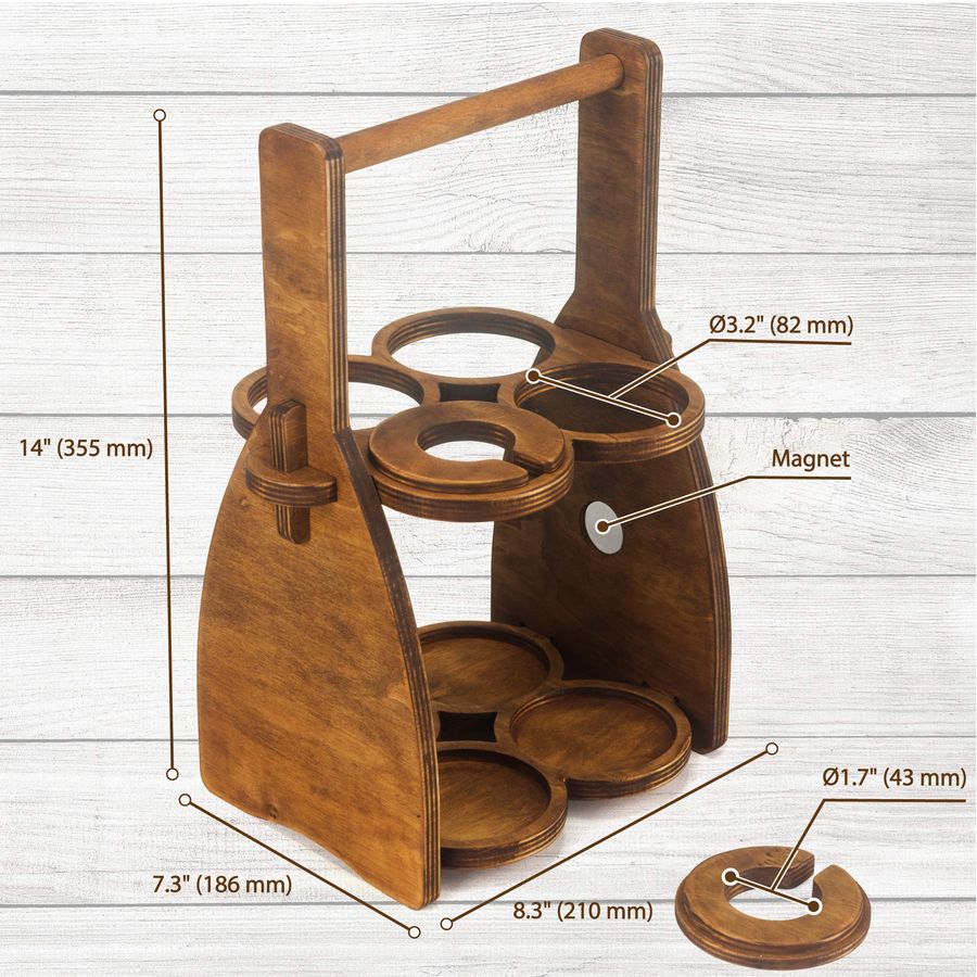 Wine Bottle and Glasses Caddy  - Men'S Accessories Organizer Tray review and price