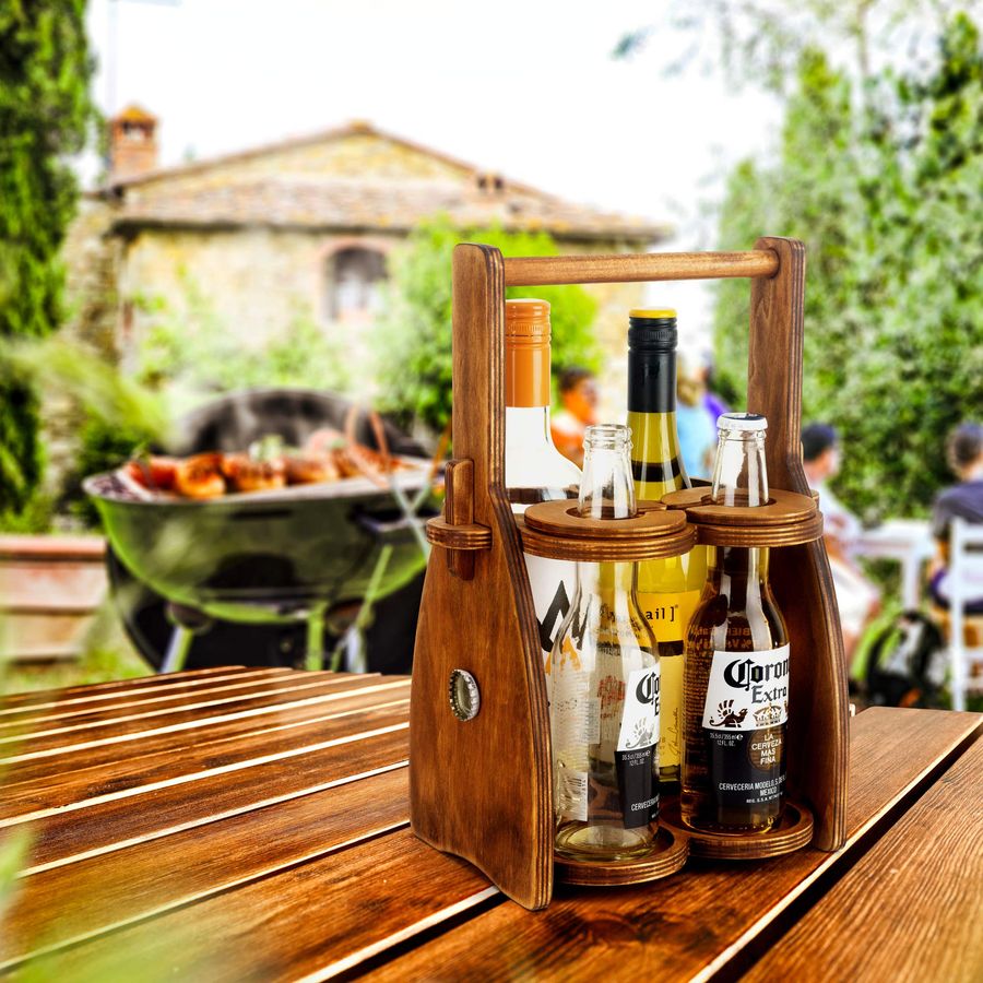 Wine Bottle and Glasses Caddy  - Men'S Accessories Organizer Tray review and price