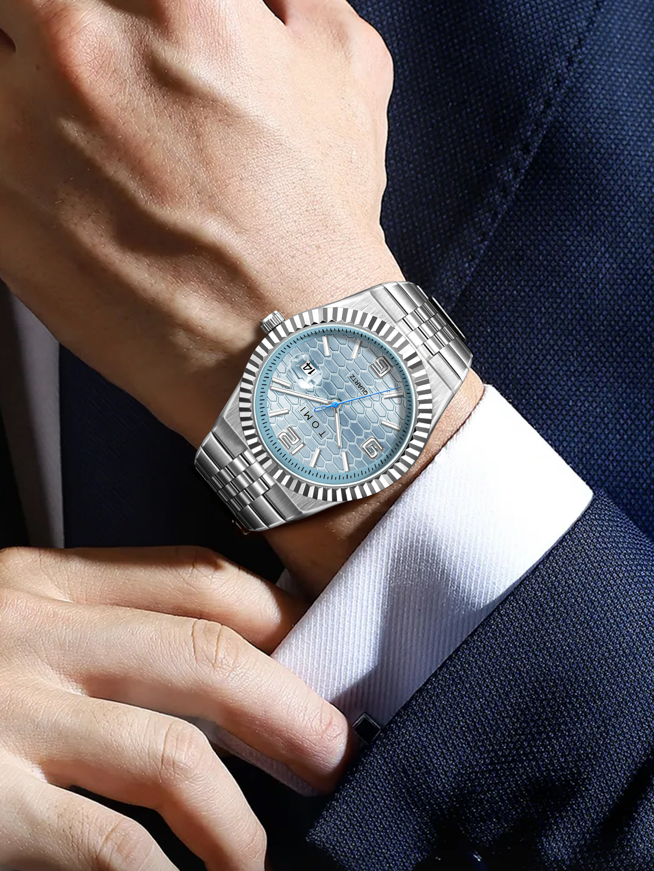 TOMI Luxury Men's Watch Steel  - Cufflink Box Set review and price