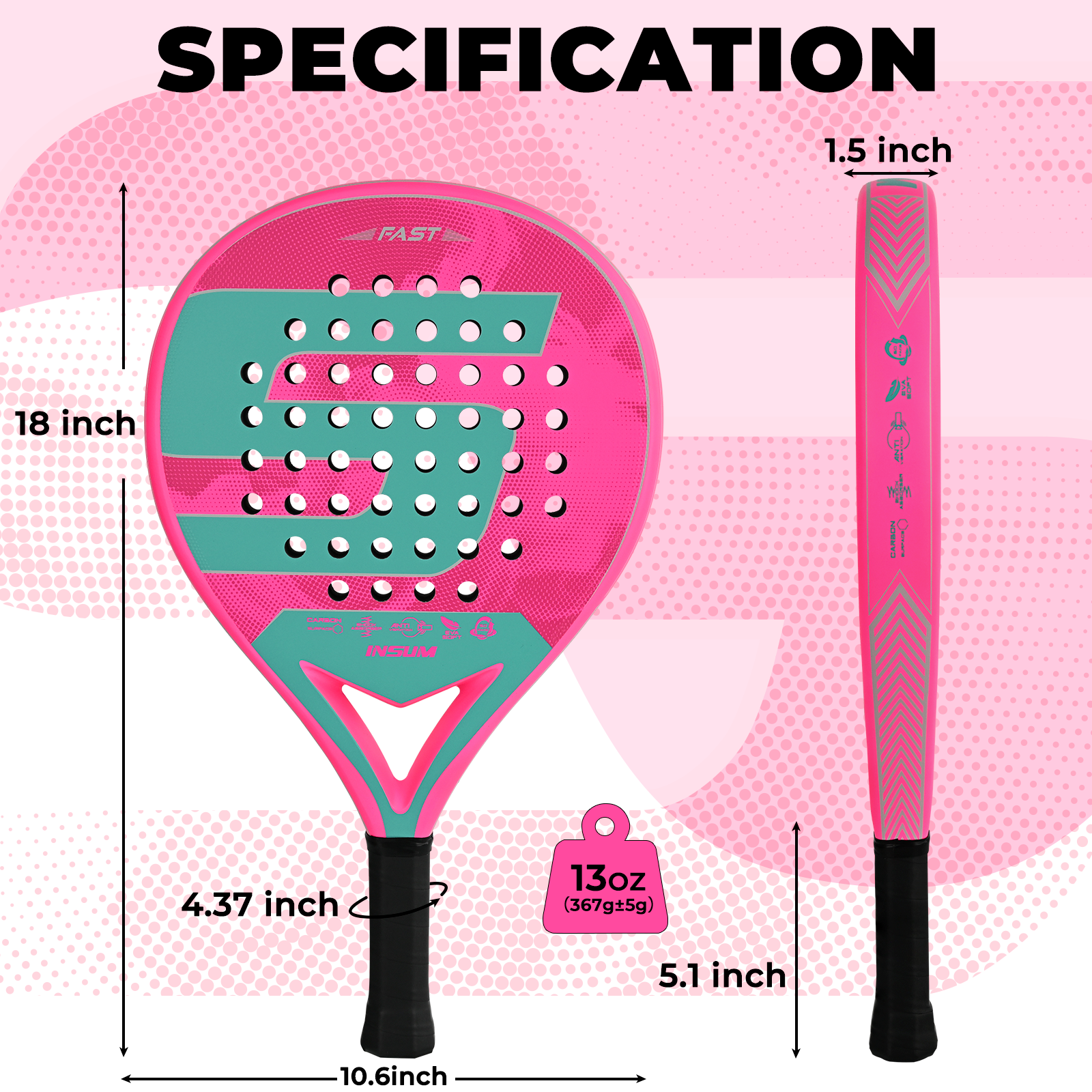 Padel Racket Full Carbon Padel - Men Accessories Tips review and price
