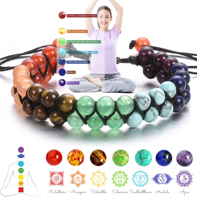 Double Layer 7 Chakra Bracelet - Men Accessories India review and price