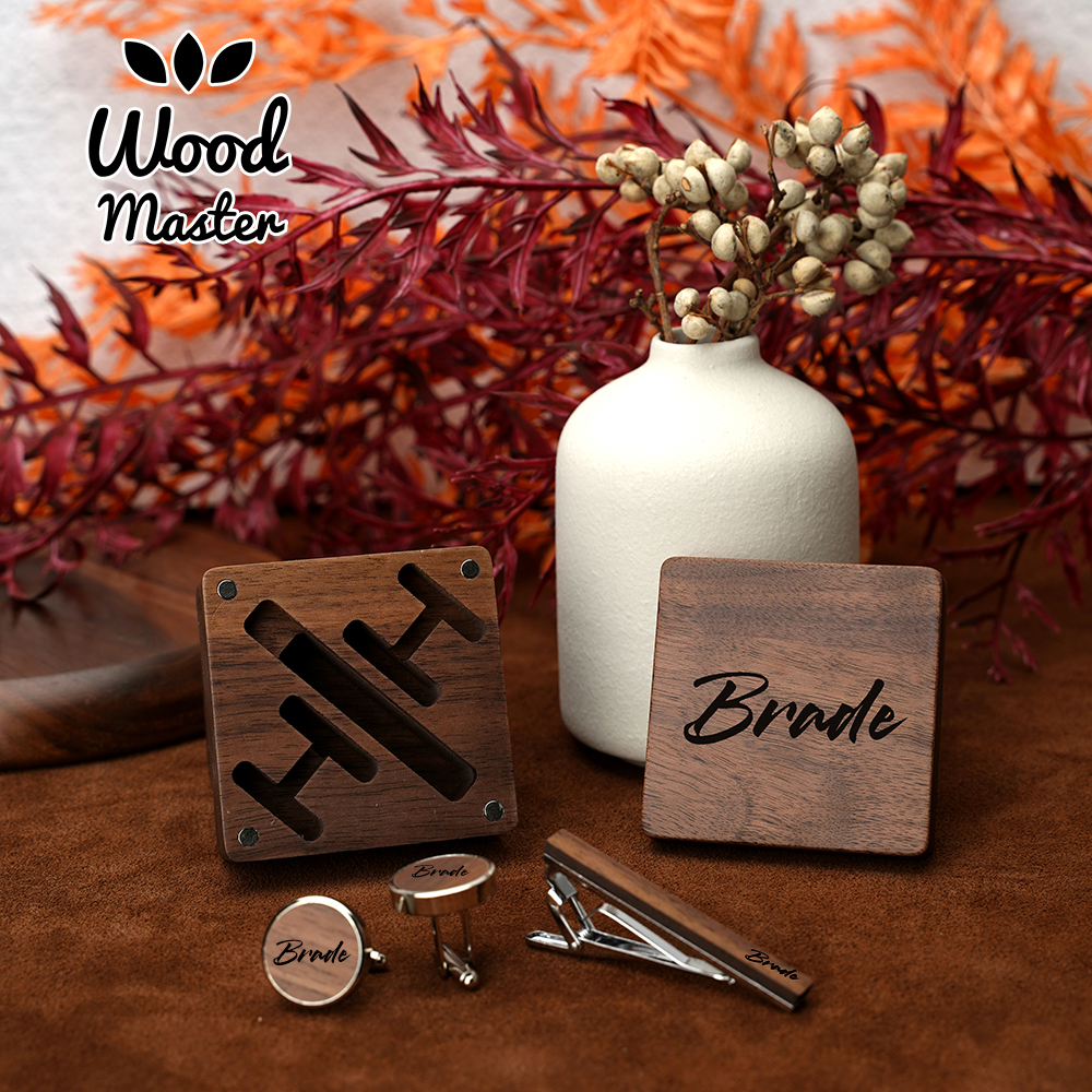 Custom Engraved Wooden Groom A - Cufflink Box Set review and price