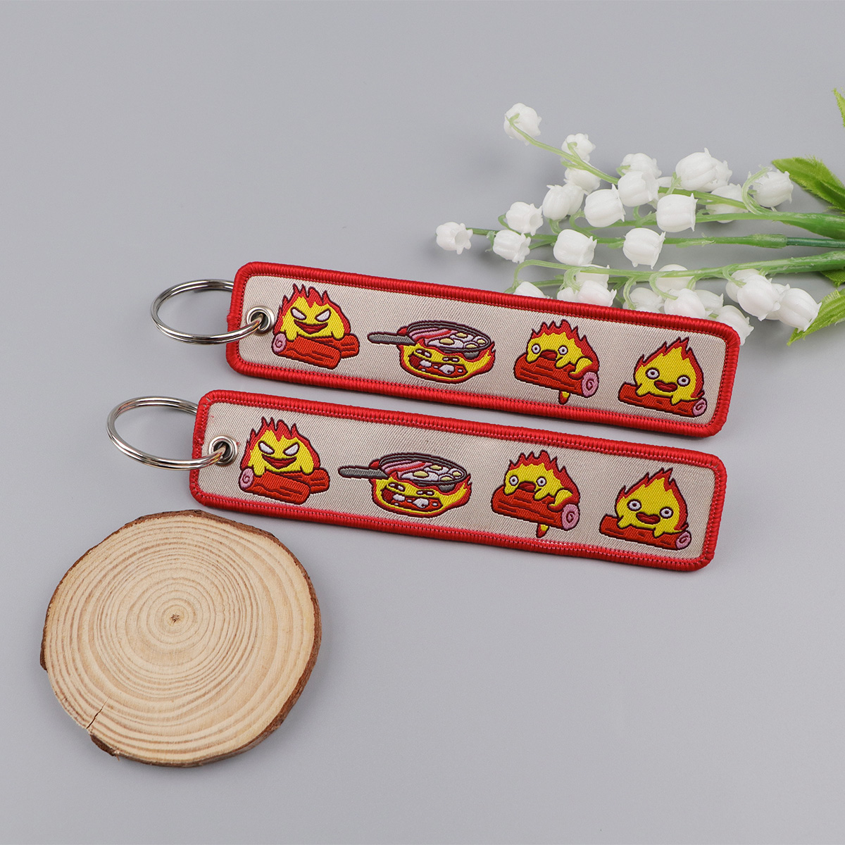 Anime Fire Embroidery Key Fobs - Men Accessories Bag review and price