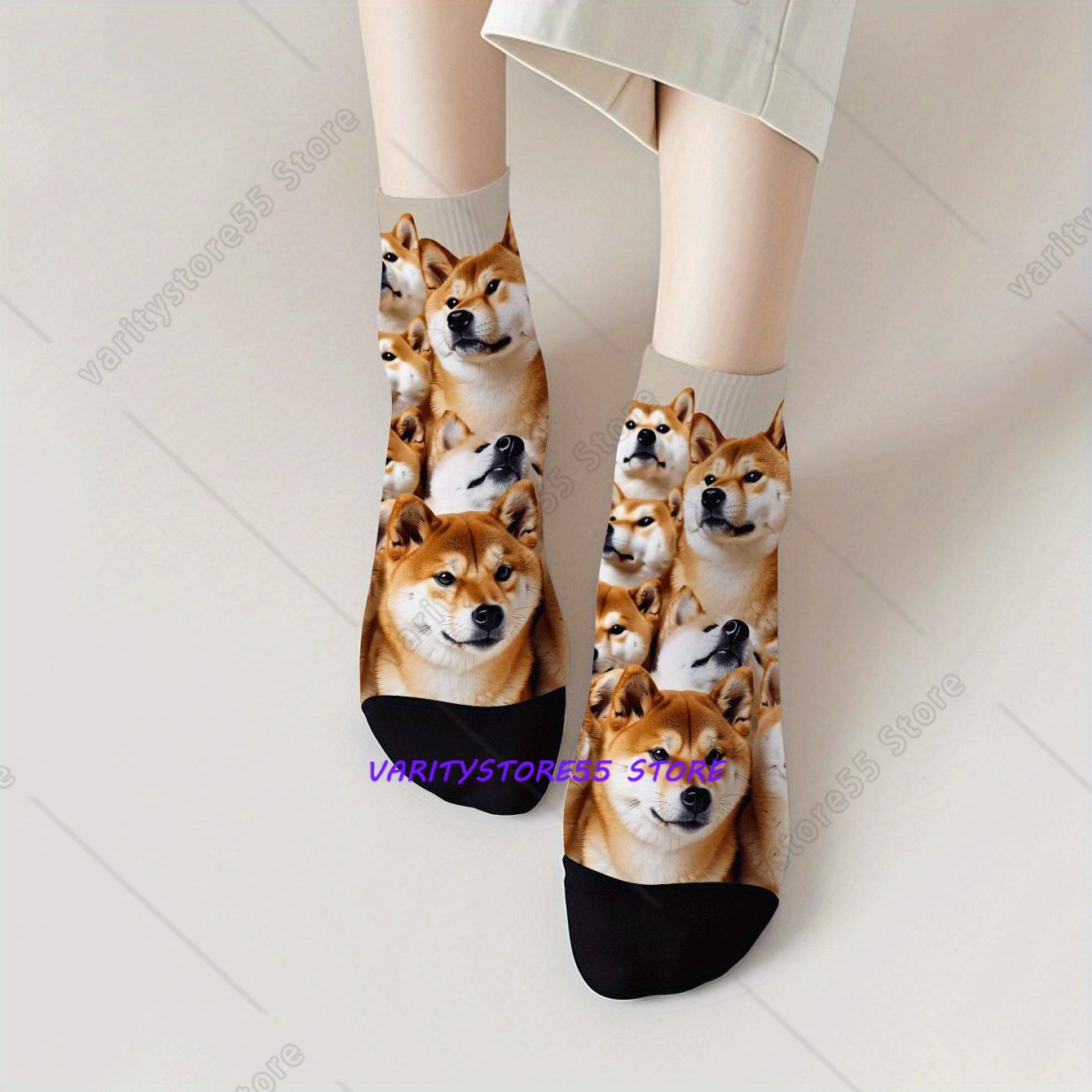 Cute Shiba Inu Print Ankle Soc - Men Accessories All review and price