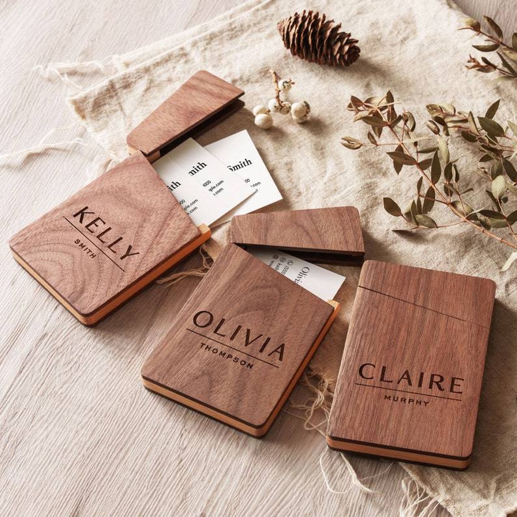 Business Card Holder Wooden Of - Men'S Accessories Case review and price