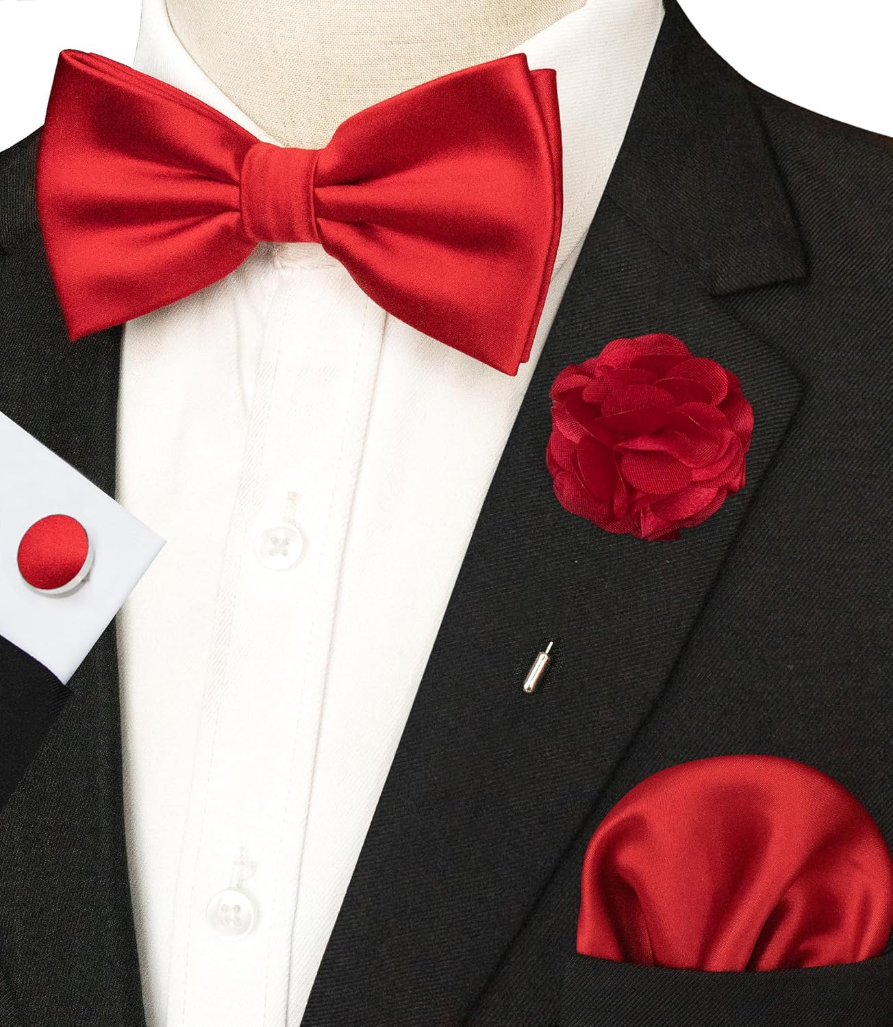 Solid Color Pre-tied Bow Tie a - Cufflink Box Set review and price